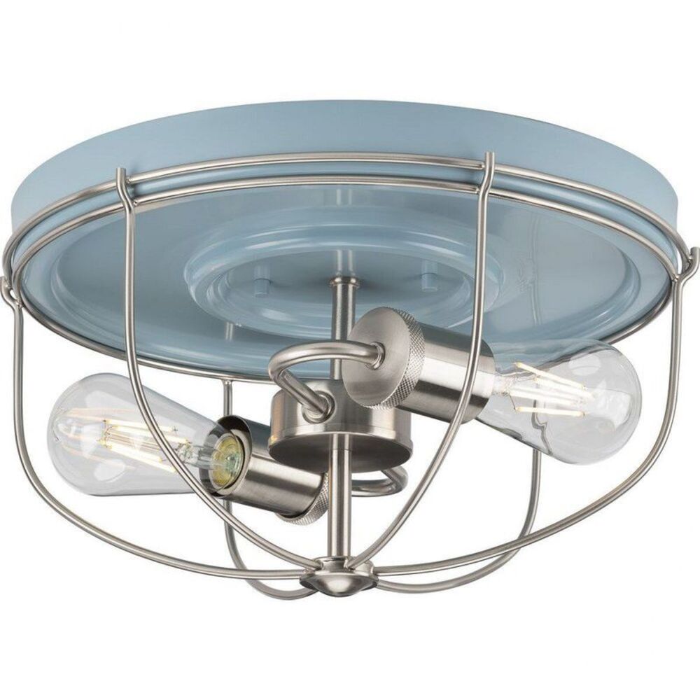 Progress Lighting -  Medal 2-Light Flush Mount Ceilin Blue